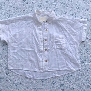 Aeropostale cotton cropped button up shirt
